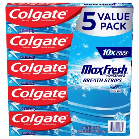 Colgate Max Fresh Toothpaste Cool Mint 7.3 Ounce (Pack of 5) - Bellso